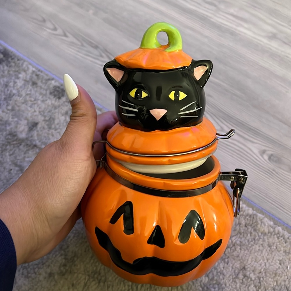Cat in a Pumpkin Jar